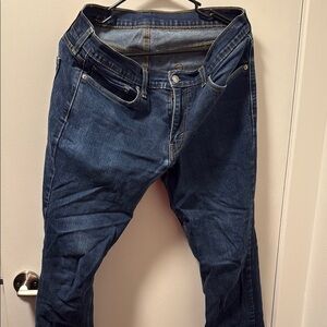 Levi's Blue Slim Straight Jeans with Faded Texture